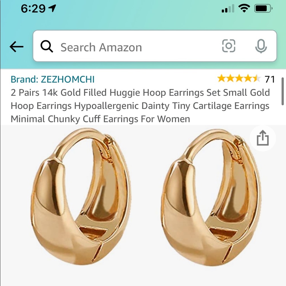 Zezhomchi 2 pairs of Gold Huggie Earrings